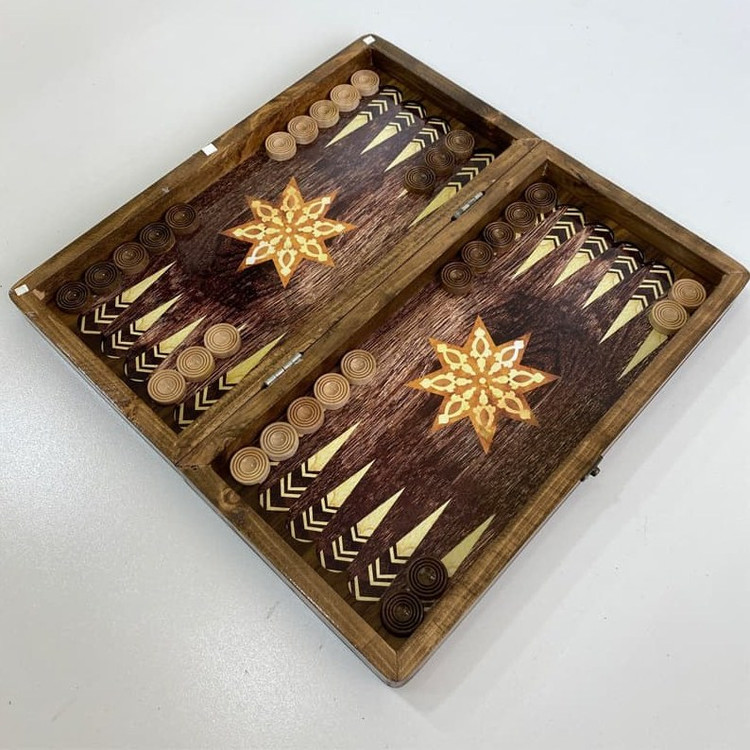 تخته نرد و شطرنج چوب روسی طرح گردو