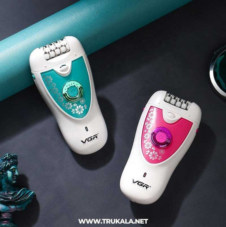 اپیلاتور وی جی آر مدل V-722 دوکاره رنگ سفید و صورتی