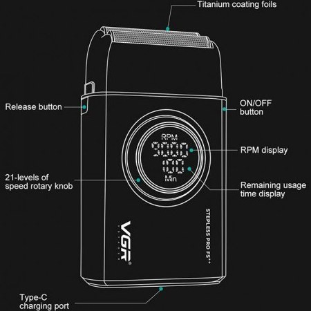 ماشین اصلاح وی جی آر مدل V-377 با تکنولوژی برش مستقیم و استیل ضد زنگ