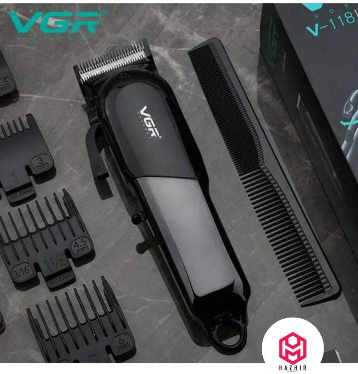 ماشین اصلاح وی جی آر مدل V-118 با برش مستقیم و تیغه استیل ضد زنگ