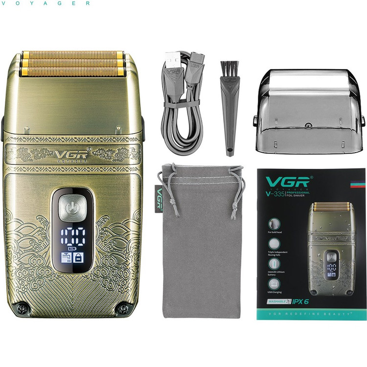 ماشین اصلاح وی جی آر مدل V-335 با تیغه استیل ضد آب و تکنولوژی برش مستقیم